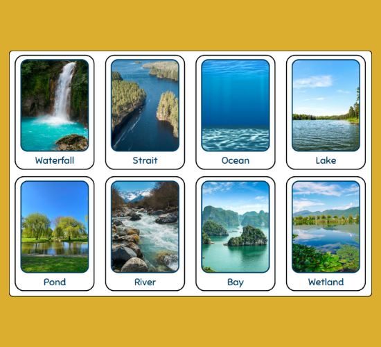 Water Bodies Mini Flashcards