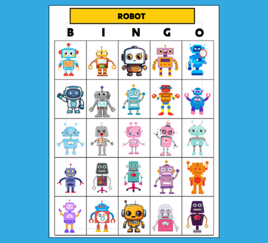 Robot Bingo Cards