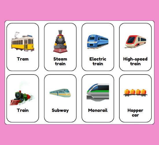 Rail Transport Mini Flashcards
