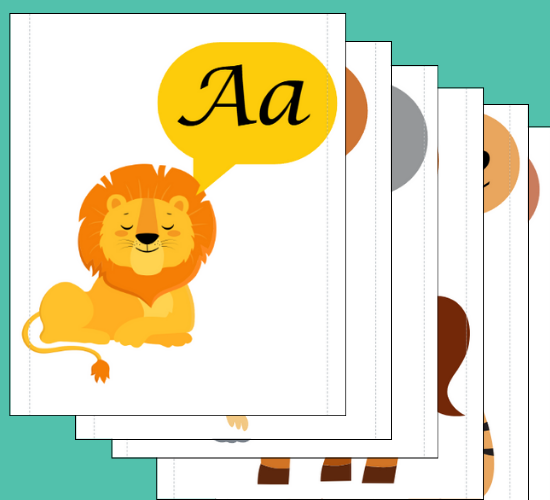 A-Z Alphabet on Animals Cursive