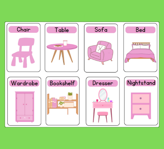 Furniture Mini Flashcards
