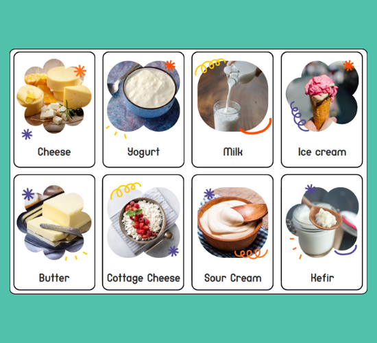 Dairy Products Mini Flashcards