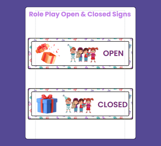 Open Closed Role Play Signs