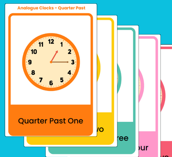 Analogue Clocks - Quarter Past