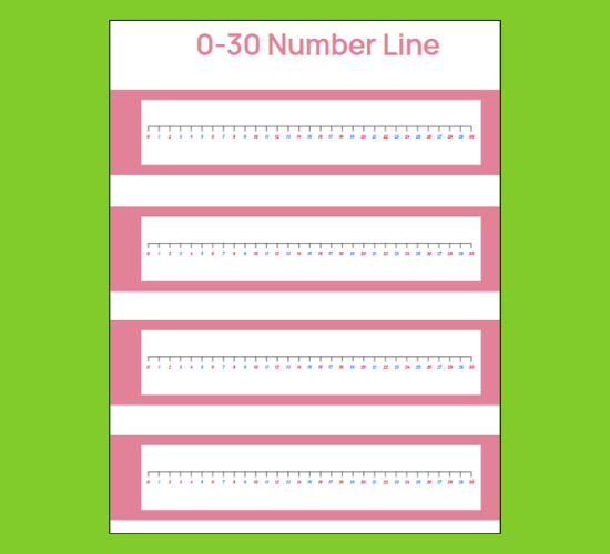0-30 Number Line Wide Version