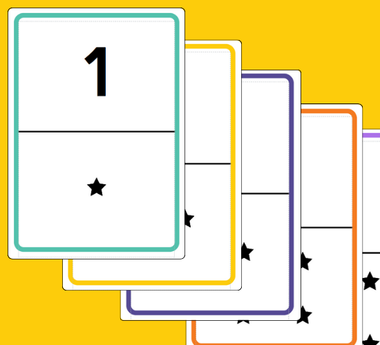 Number Cards 0-20 Stars Flashcards