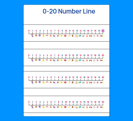 0-20 Number Line
