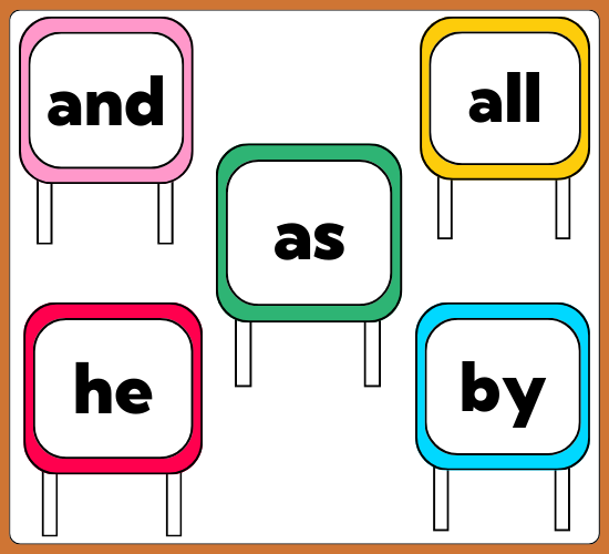 High Frequency Words on Speech Bubbles