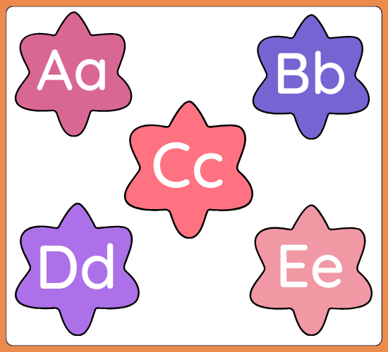 A-Z Alphabet on Star