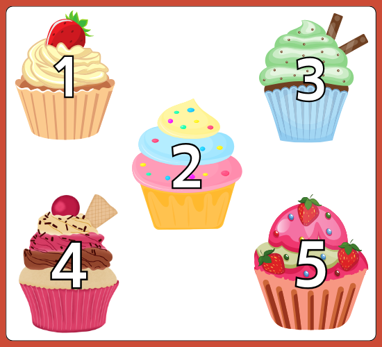 Numbers 0-10 on Cup Cake