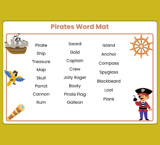 Pirates Word Mat