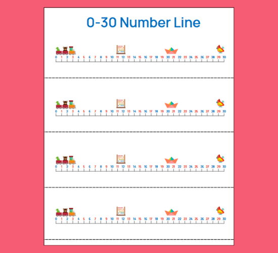 Fun Color 0-30 Number Line