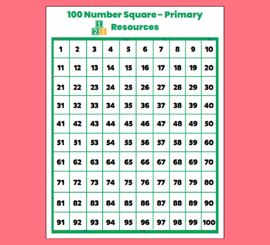 100 Number Square - Primary Resources