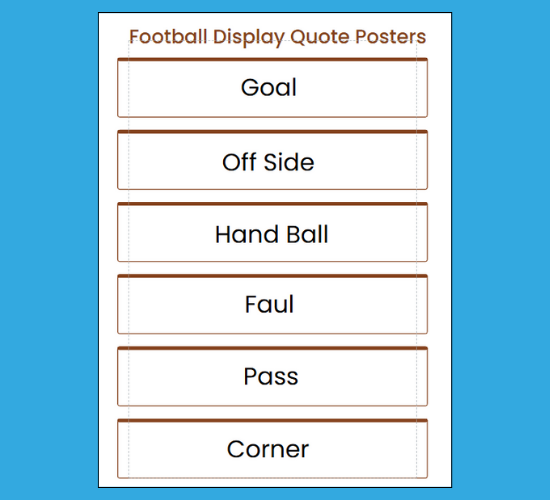 Football Display Quote Posters
