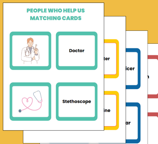 People Who Help Us Matching Cards