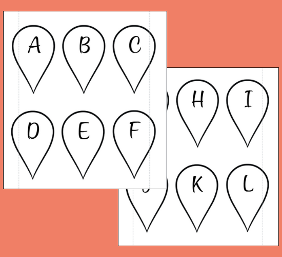 Uppercase Letter A-Z Fans (Cursive)