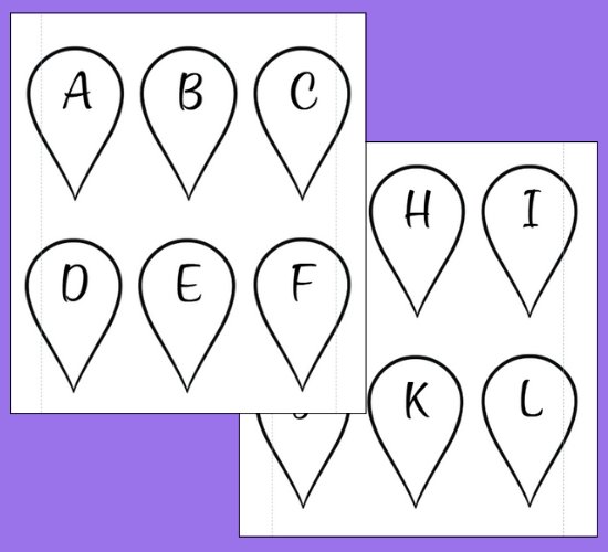 A-Z  Uppercase Letter Fans Cursive