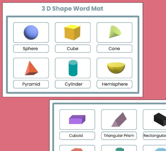 3D Shape Word Mat