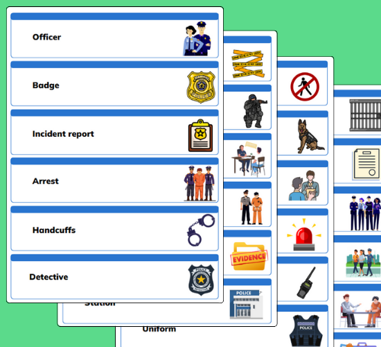 Police Station Word Cards