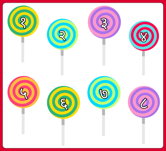 Numbers 0-31 on Lollipop (Hindi)
