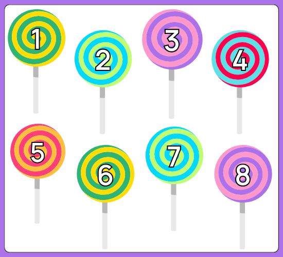 Numbers 0-31 on Lollipop