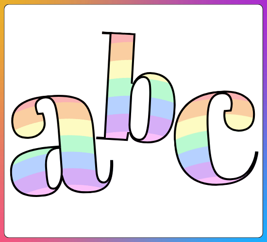 Display Lettering Rainbow Lowercase