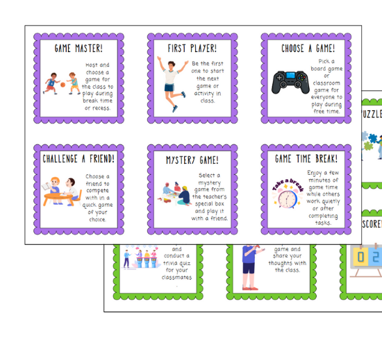Challenge & Play Reward Cards