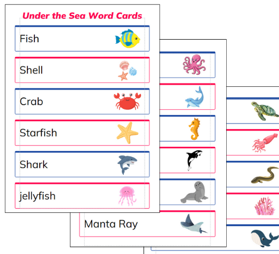 Under the Sea Word Cards