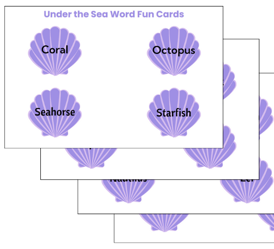 Under the Sea Word Fun Cards