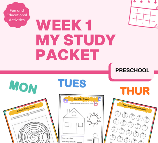 Preschool My Study Packet Week 1