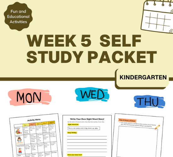 Kindergarten My Study Packet Week 5