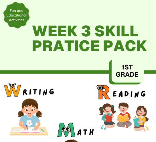 Grade First Skills Practice Pack Week 3
