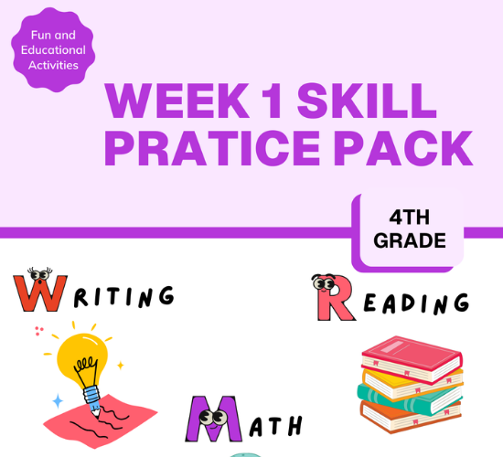 Grade Fourth Skills Practice Pack Week 1