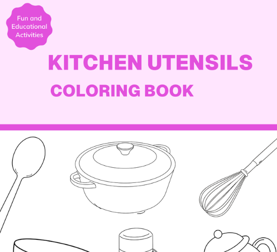 Kitchen Utensils Coloring Book