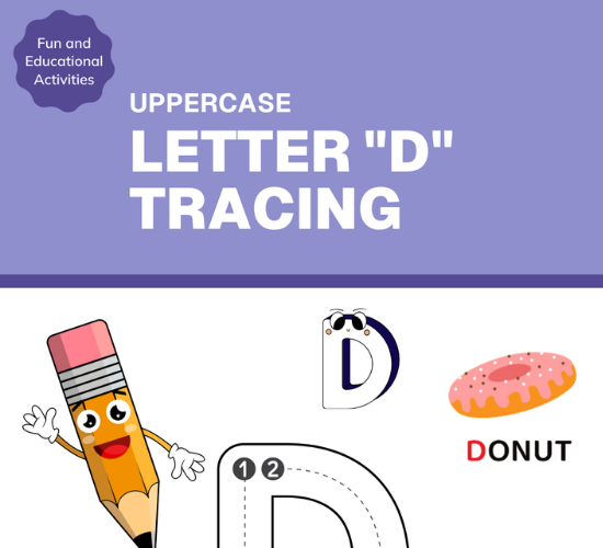 Uppercase Letter "D" Tracing