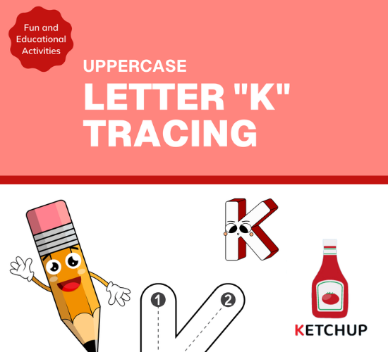 Uppercase Letter "K" Tracing