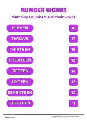 Matching Numbers And Their Words