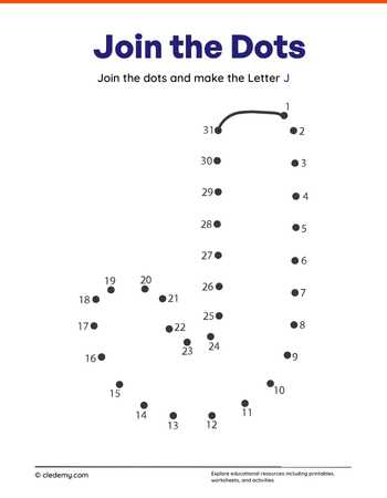 Joining Dots Make The Letter - J
