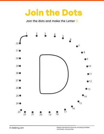 Joining Dots Make The Letter - D