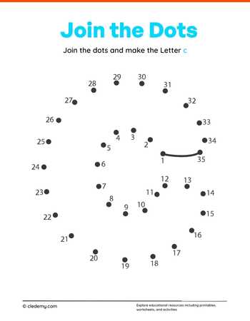 Joining Dots Make Letter - c