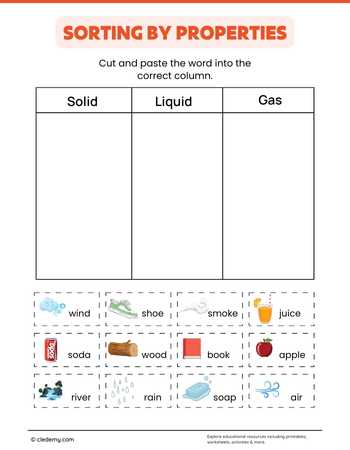 Sorting Fun with Solids, Liquids, and Gases