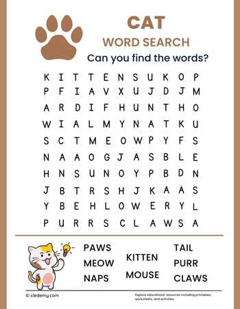 Cat Word Search