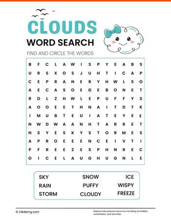 Clouds Word Search