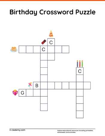 Birthday Crossword Puzzle