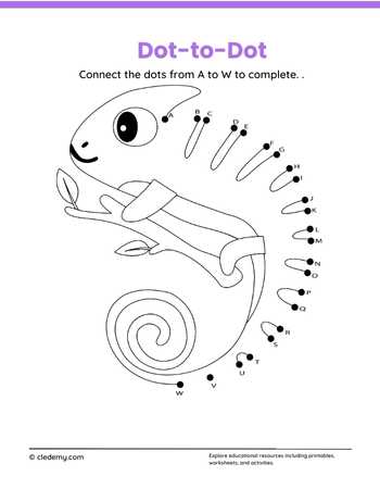 Dot to Dot Animal Iguana
