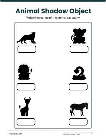 Names of the Shadow Object Animal