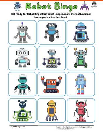 Robot Bingo Card