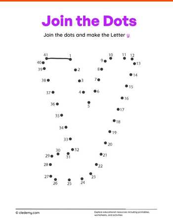 Joining Dots Make Letter - y