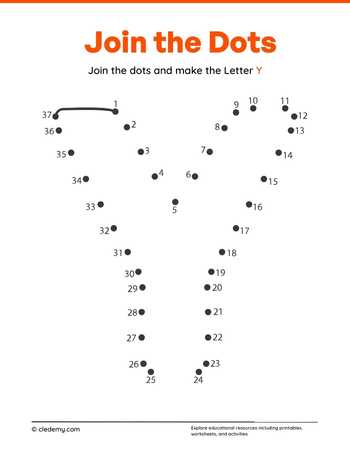 Joining Dots Make The Letter - Y