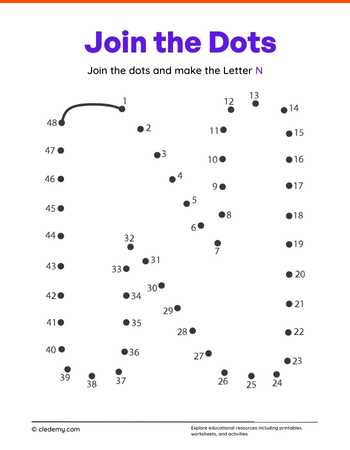 Joining Dots Make The Letter - N